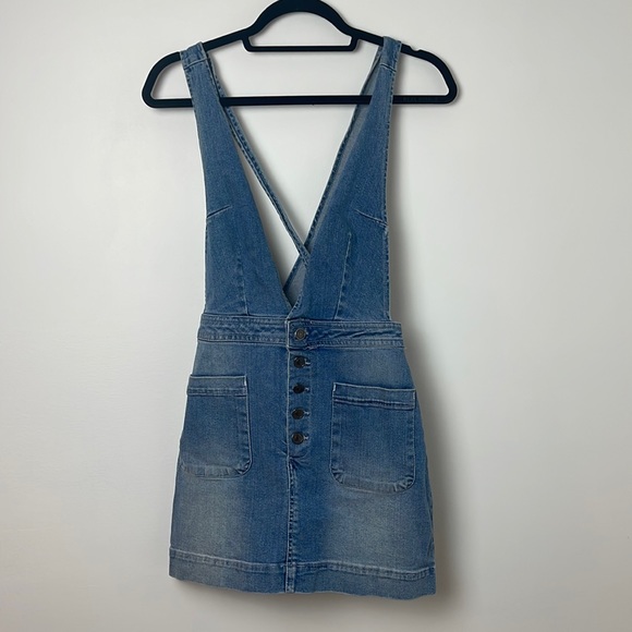 Free people denim pinafore dress size small - Picture 5 of 8
